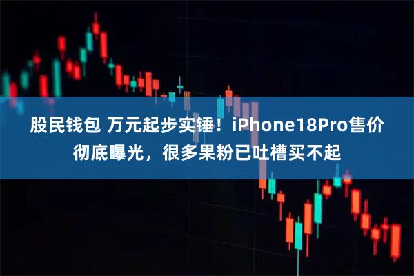股民钱包 万元起步实锤！iPhone18Pro售价彻底曝光，很多果粉已吐槽买不起